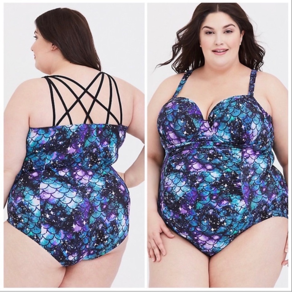 Torrid Galaxy One-Piece Nylon Spandex Bathing Suit 6r